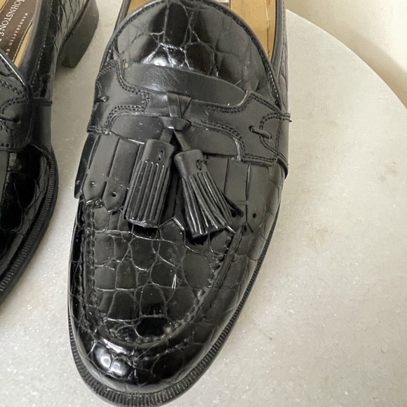 JOHNSTON & MURPHY Loafers US 8.5 M Black Patent Leather Croc Tassel Men’s Shoes main image 9